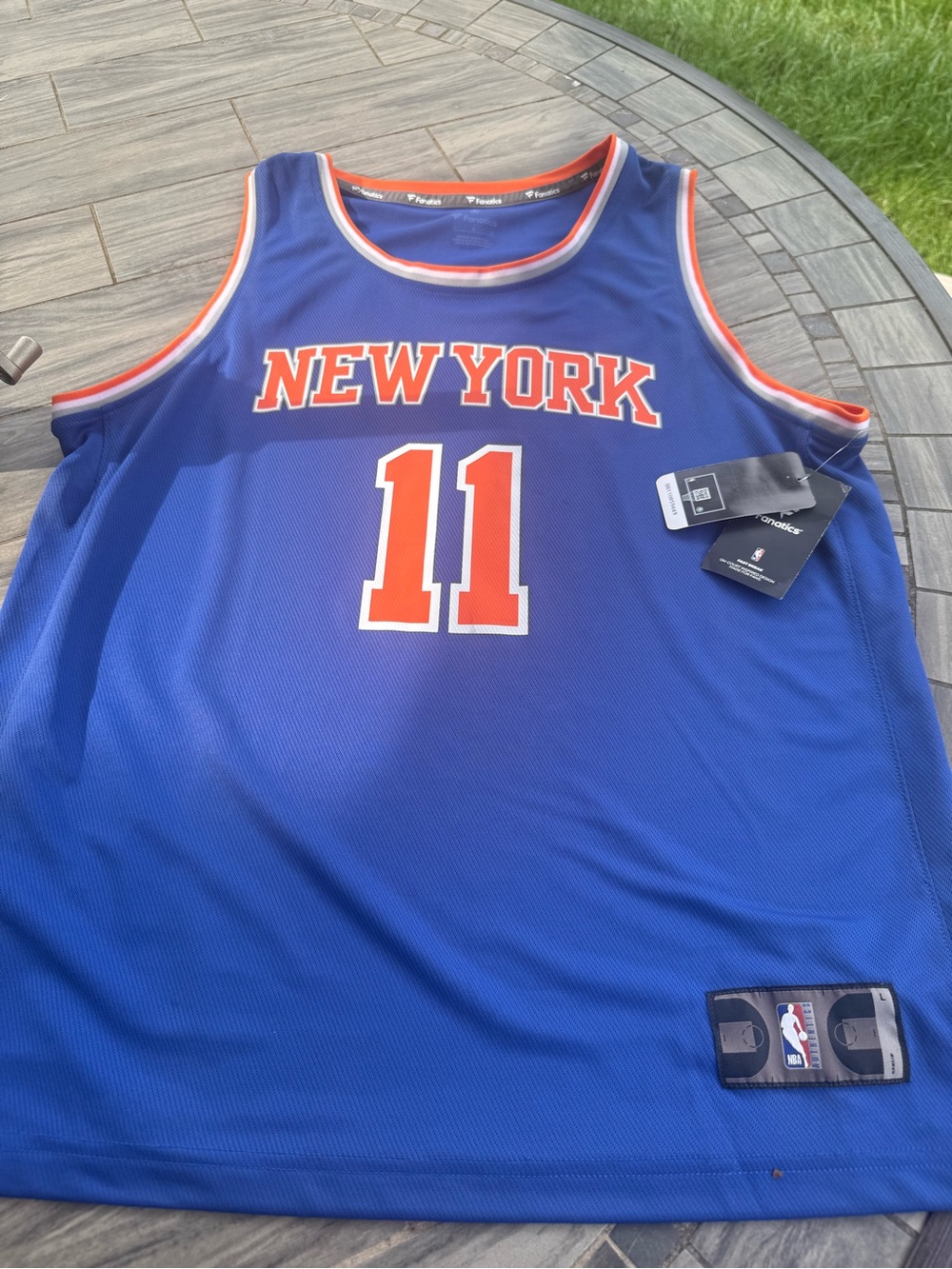 Nike New York #11 Blue and Orange Basketball Jersey